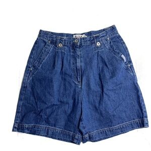Vintage Bill Blass Pleated Grandpa Granola Girl Denim Bermuda Jorts Shorts